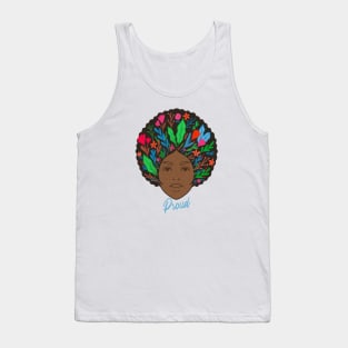 Proud Beautiful Lady with big hair - Body Positivity Tank Top